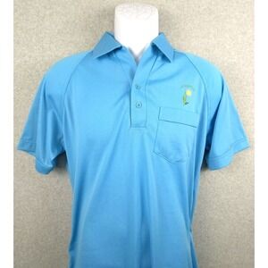 Vintage Palmland Mens Polo Shirt Short Sleeve Medium Embroidered Cactus Blue New